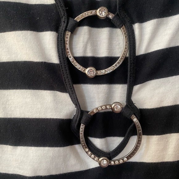 Stripped Top with Rhinestone Designs - Picture 3 of 4